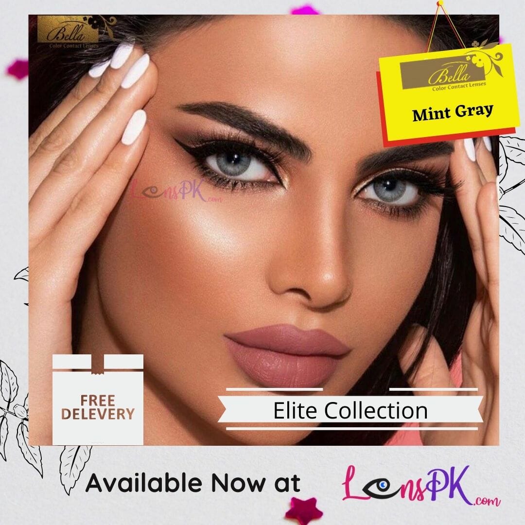 Bella Mint Gray Contact Lenses Elite Collection 100 Original