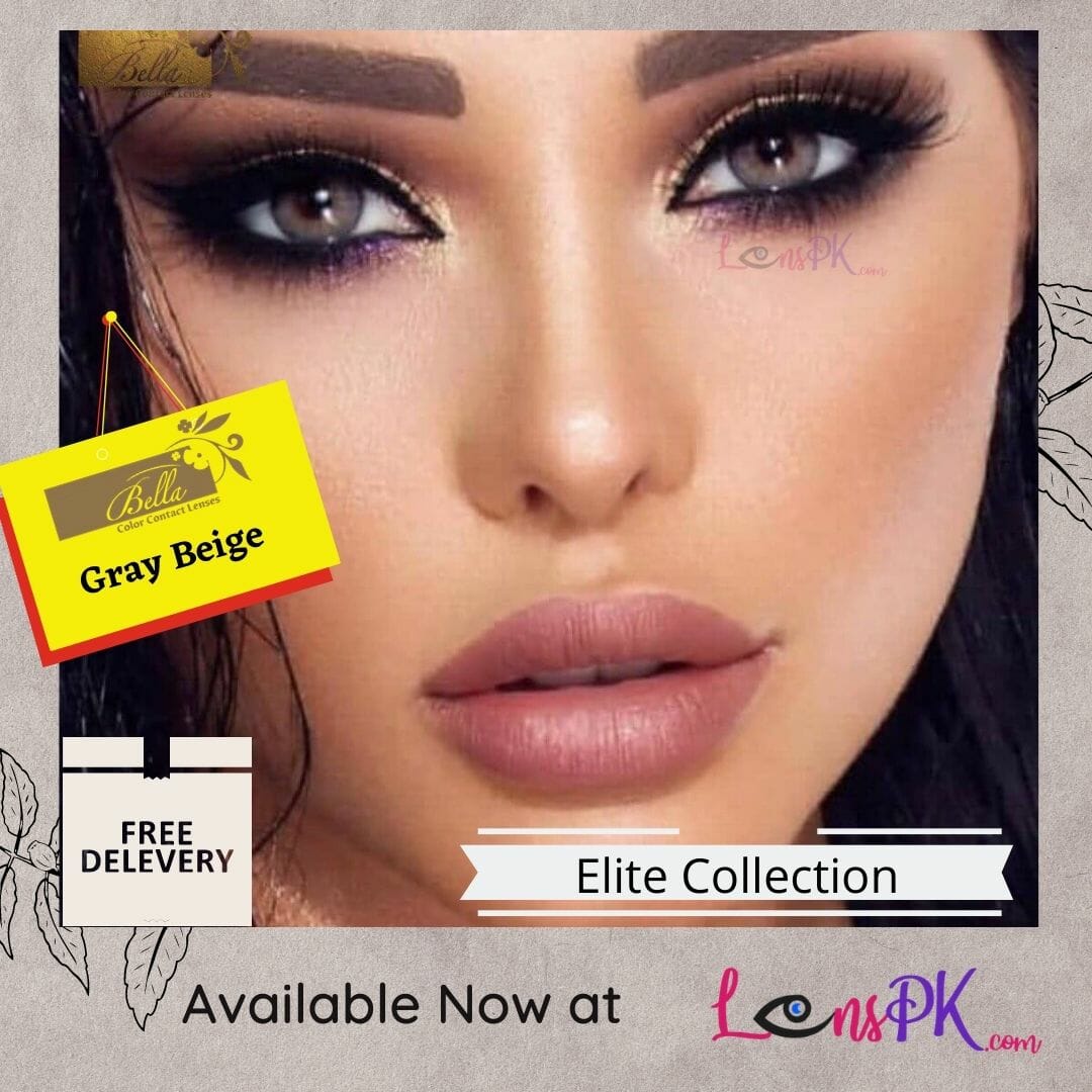 Bella Gray Beige Contact Lenses Elite Collection 100 Original