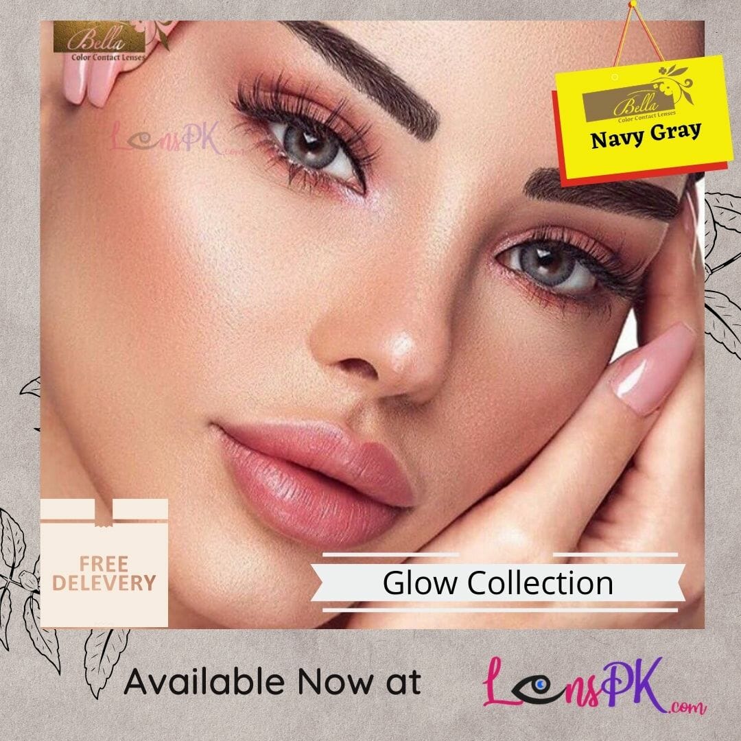 Bella Navy Gray Contact Lenses Glow Collection 100 Original