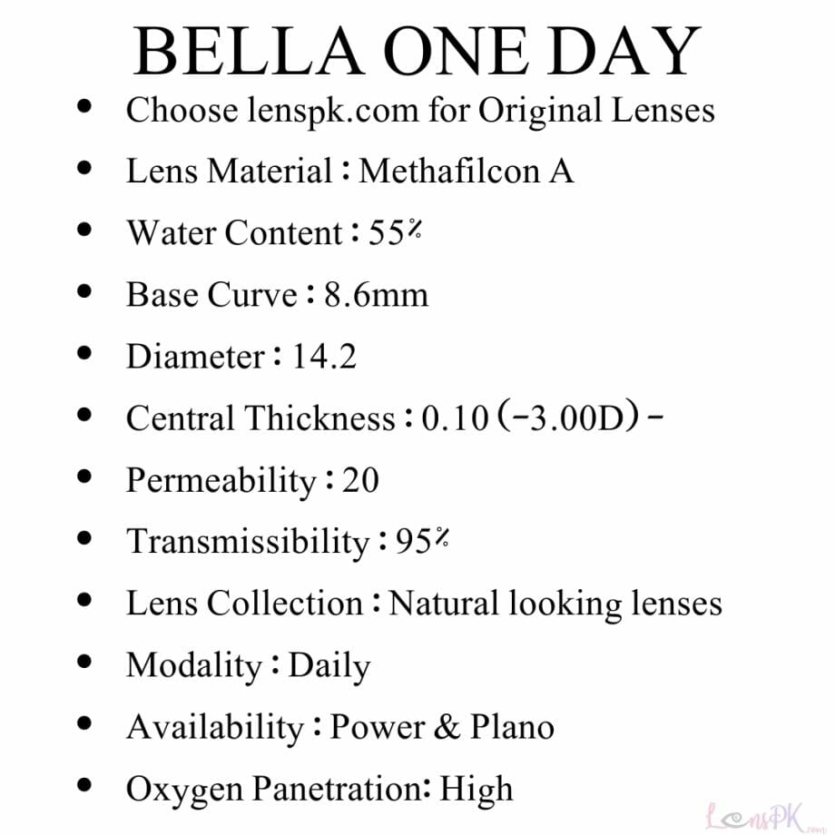 Bella oneday lenses